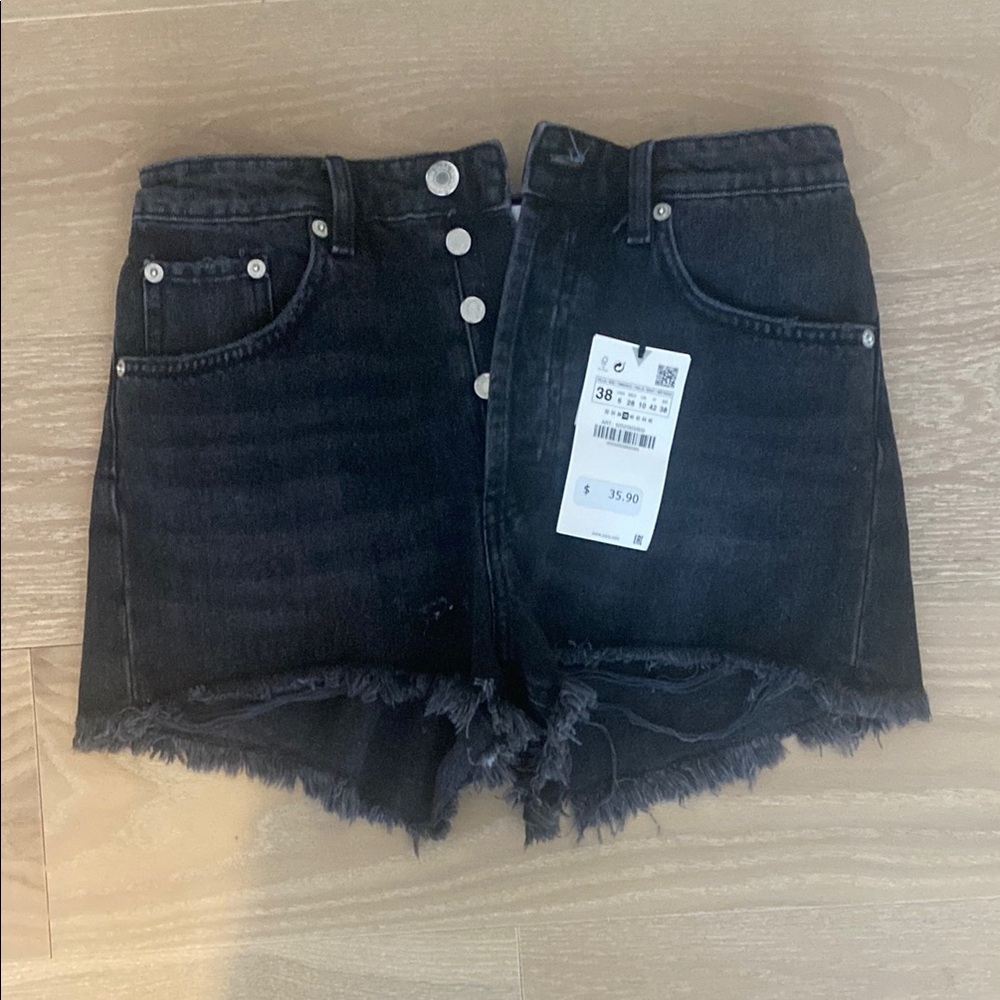 Women's Black Denim Shorts